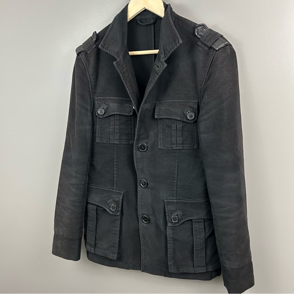 Selected Antique Moleskin Blazer Jacket Black Size 48 - Picture 2 of 16